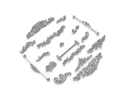 Ornate Swirls 03 Set  3D model