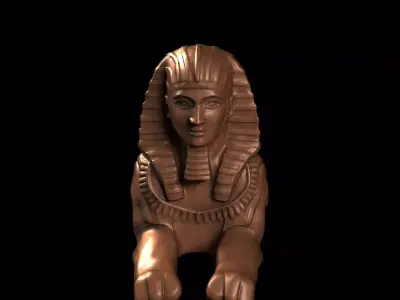 Sphinx statue of egyptian pharaoh 3D print model