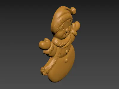 Snowman Relief 3D print model