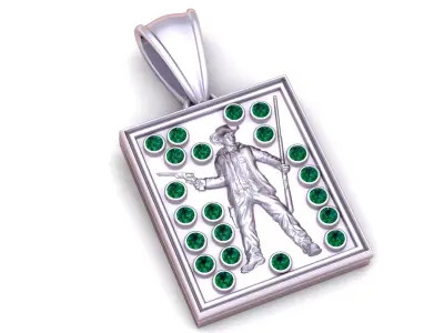 Cowboy Warrior Pendant  3D Printable Model 3D print model