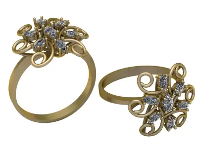 LUXURY DIAMOND RING FOR COUPLE 3D PRINTABLE MODEL 3D print model