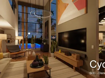 Modern villa 2021 Blender Eevee and Cycles 2 Low-poly 3D model