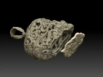 Skull ornamental  pendant jewelry 3D print model