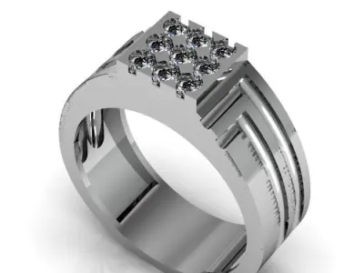 men ring 3D print model 8