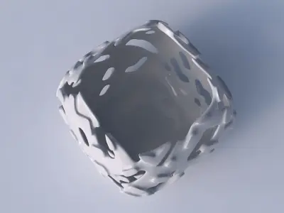 Bowl semi-quadratic with smooth cuts and bulges   3D print model