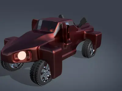 Car For Video Games three Low-poly 3D model