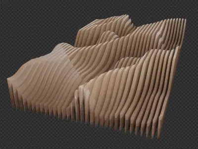 High quality Artistic decoration Wave wall abstract table panel 3D model