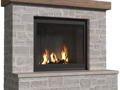 Provence style Fireplace Rustic Farmhouse Fireplace 3D model