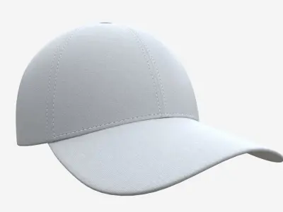 Baseball Cap Fabric Mockup White 3D model