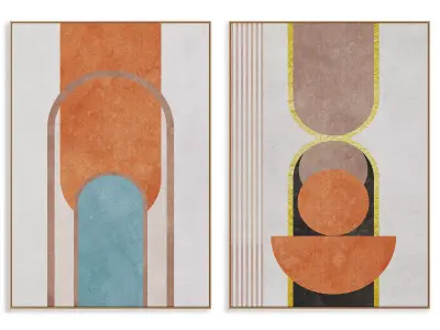 Abstract Painting Frame set 3D model 88