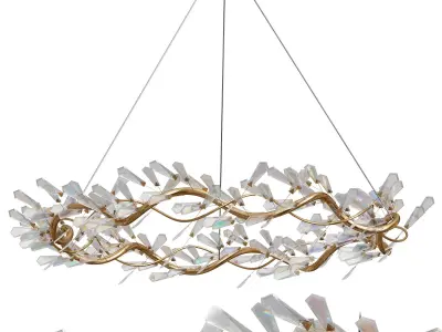  Kotta Twelve Light Cut Crystal Pendant Chandelier 3D model