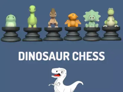 Dinosaur Chess 3D print model