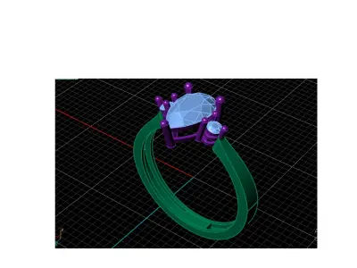 Engagement ring 3D print model