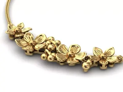 Floral Pendant Necklace 3D print model