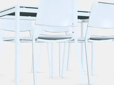 MELLTORP - TEODORES Table and 4 chairs Low-poly 3D model
