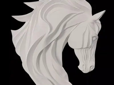 Abstract Horse Head Statue 3D model