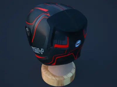 biker helmet Low-poly 3D model