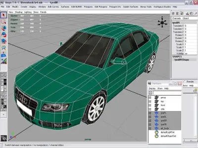 Audi A4 Low-poly 3D model
