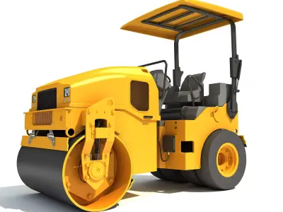 Compact Tandem Vibratory Road Roller 3D model