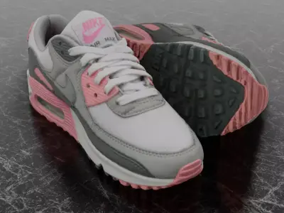 NIKE AIR MAX 3D SHOES - PINK Low-poly 3D model