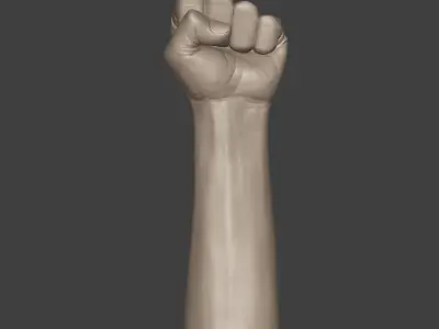 Hand - Fist Figurine - Statue --3D Print Ready 3D print model
