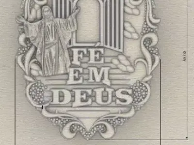 Pingente Jesus Cristo Fe em Deus 3D print model