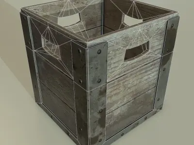 PBR Wooden Container Low-poly 3D model