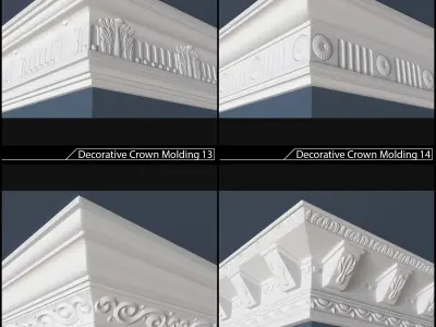 Crown molding collection for archviz 3D model