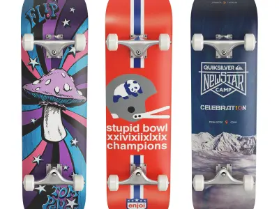 Skateboards skateboard with owl 3D model