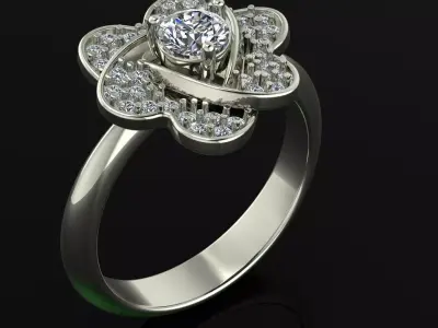 anillo tipo flor  3D print model