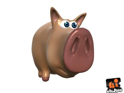 Cartoon Pig Low-poly 3D model buy