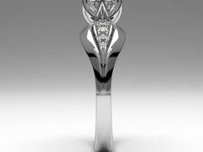 luxury unique design diamond engagement ring 3d printable 3D print model