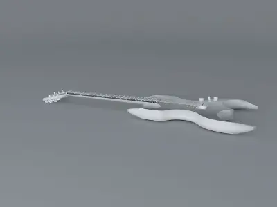 Silver bullet guitar Free 3D model