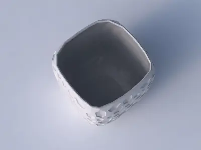 Vase quadratic stumpy with crystal dents 3D print model