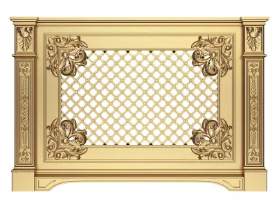 Radiator Cover Decorative Screening Grille Panel 014 Low-poly 3D model