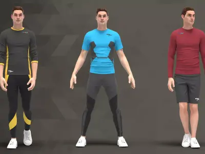 Men Sport Outfit - 65 Marvelous Designer and Clo3D 3D model