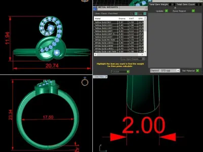 Jewelry Diamond Ring 3D Print Model 3D print model 32