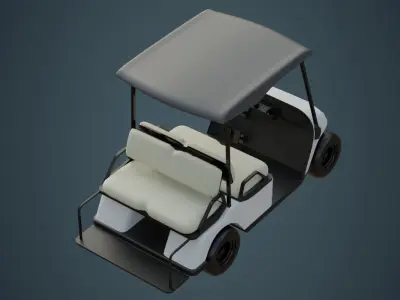 Golf Cart 1 Untextured 3D model