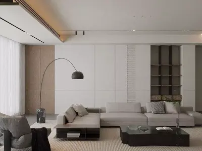 Light luxury living room 3D model purchase