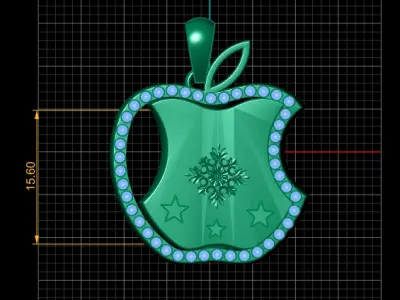 EMERALD APPLE PENDANT 3D PRINTABLE MODEL  3D print model