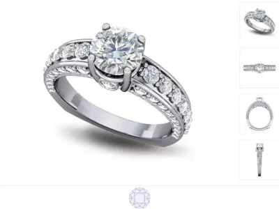Women ring 3dm stl render detail 3D print model 3
