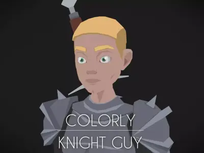 Colorly - Knight Guy - Game Ready - Rigged - Customizable Low-poly 3D model