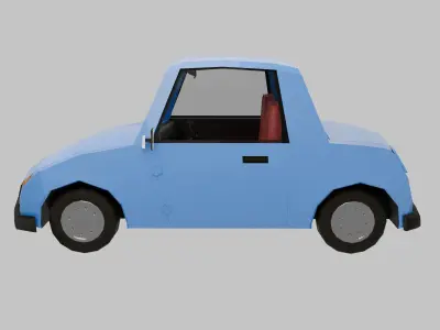 Low Poly Family Style Coupe Free low-poly 3D model