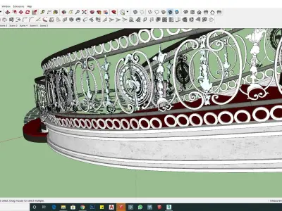Classical stair case sketchup model 3D model