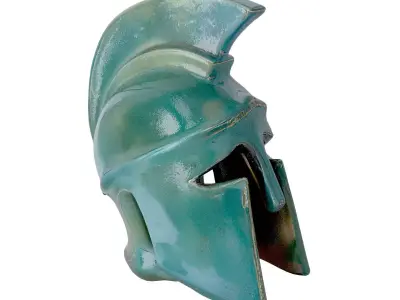 Greek Helmet Ceramic Sculpture 3D model