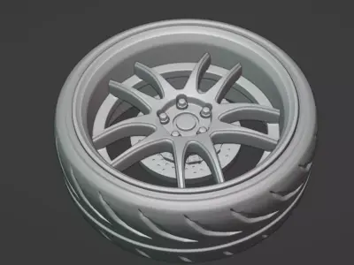 WORK CR2P  scalable and printable rims 3D print model