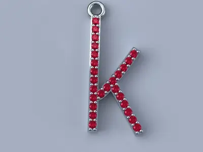 Diamond k Pendant Gold Silver Platinum Luxury Jewelry 3D print model