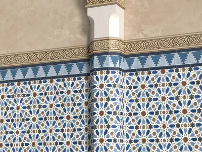Oriental style arch Arabic wall Oriental Wall paneling 3D model purchase