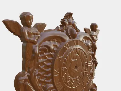 Wooden Clock Decor For Wood Carving 3D print model order