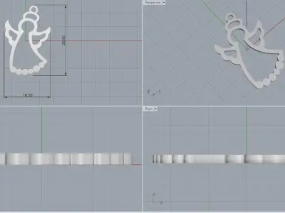 angel pendant 3D print model